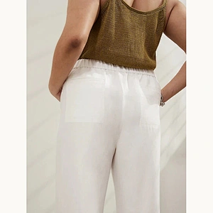 Best Price Straight Through Hip Full Length Leg Opening White Hight Rise Wide Leg Pull On Pant