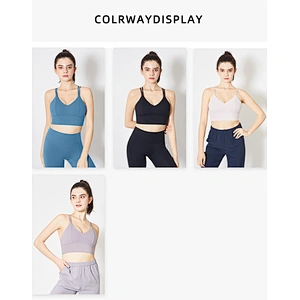 Lily Fashion 2021 Strappy Hot Sexy Back Padded Custom Workout Jogger Clothes High Support Sports Bra Super Soft Yoga Bra Tops