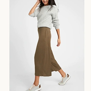 Cloghing/Garment Factory New fashion women casual wide legging trousers high waist palazzo pants