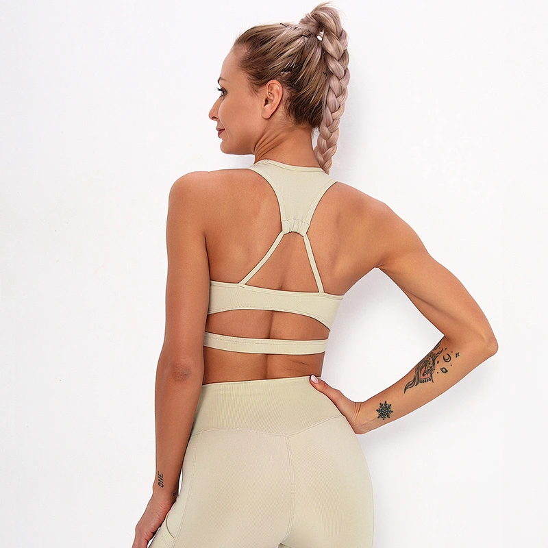 LilyFashion Hot style sexy back sports bra top high elastic breathable gather stereotypes fitness yoga vest women