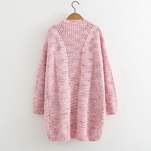 2019 Autumn Wholesale Knitted Coat Casual Women's Pink Sweater Cardigan Long