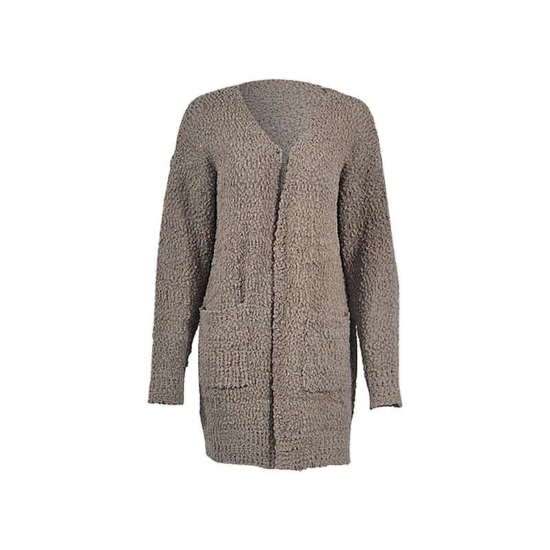 2019 Wholesale knitted Coat seven Color Women Long Sweater Cardigan with side pockets