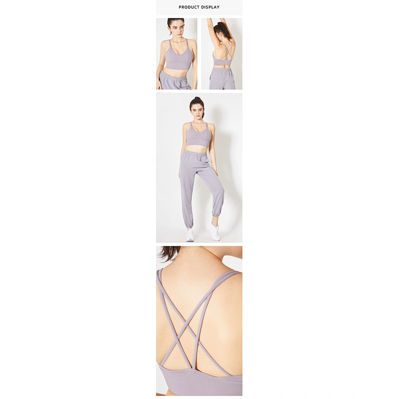 Lily Fashion 2021 Strappy Hot Sexy Back Padded Custom Workout Jogger Clothes High Support Sports Bra Super Soft Yoga Bra Tops