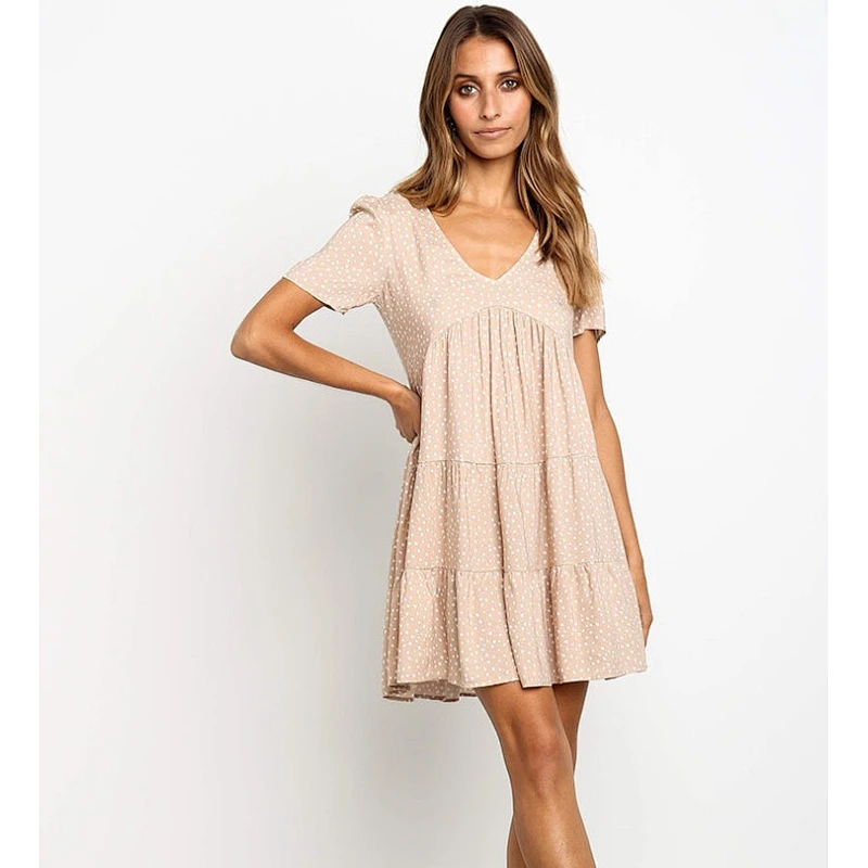 2021 New Arrival Ditsy Floral Surplice Front Babydoll Dress  Ladies Dresses Elegant