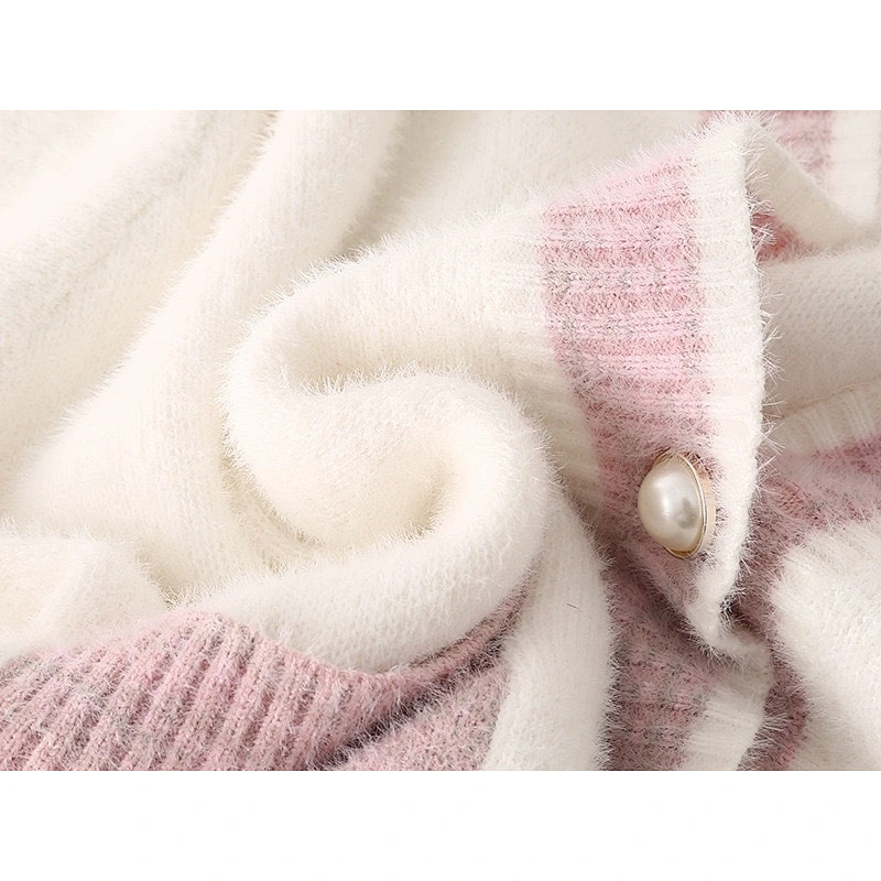 Amazon Hot OEM/ODM Women's Loose Knit Jumper Tops Button Down Front Pocket Knitted Cardigan Sweater