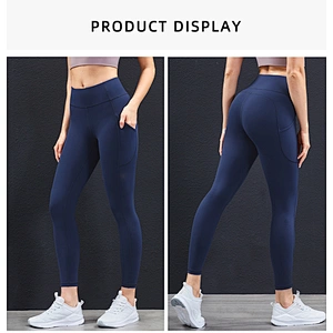 Lily Fashion New Arrival  Women Workout Track Yoga Pants High Waist Sport Leggings Pocket Tummy Control Jogger Pants