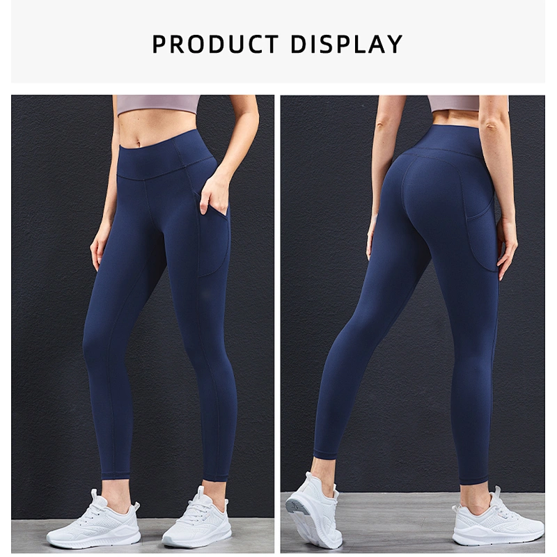 Lily Fashion New Arrival  Women Workout Track Yoga Pants High Waist Sport Leggings Pocket Tummy Control Jogger Pants