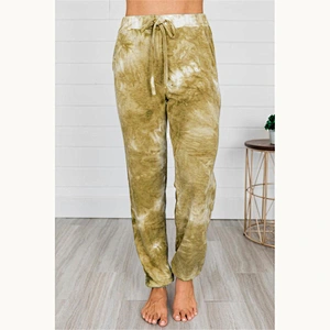 Factory wholesale casual logo women loose tie dye pants cotton Lounge Pants Plus Size Joggers Trousers