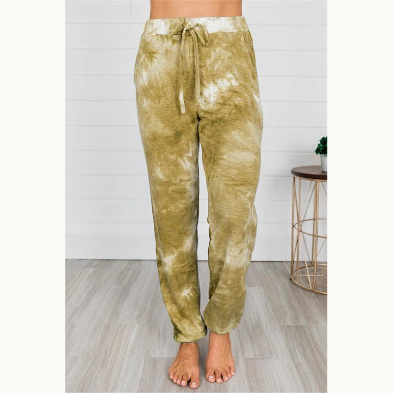 Factory wholesale casual logo women loose tie dye pants cotton Lounge Pants Plus Size Joggers Trousers