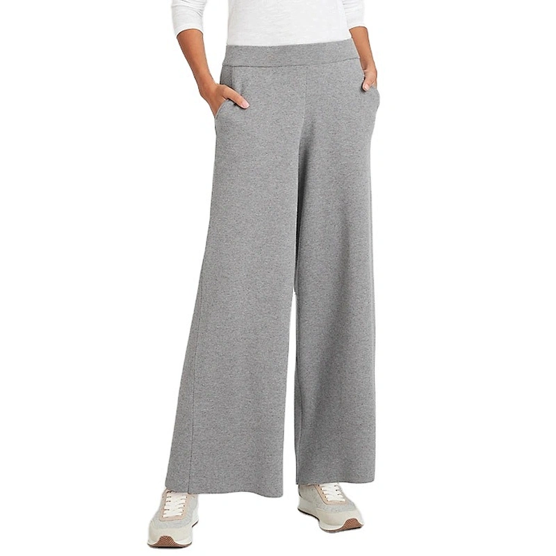 Custom High-rise Straight through the hip and thigh with a wide leg Full length Sweater Pant