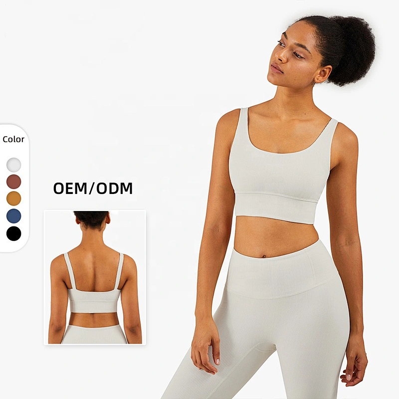 Lily Fashion Wholesale New colorful nylon yoga bra Light ivory Cross white yoga bra strappy gym sports bra yoga vest