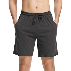 Custom Wholesale  high quality Solid pockets mens sleep shorts pyjamas shorts 100% cotton casual pants