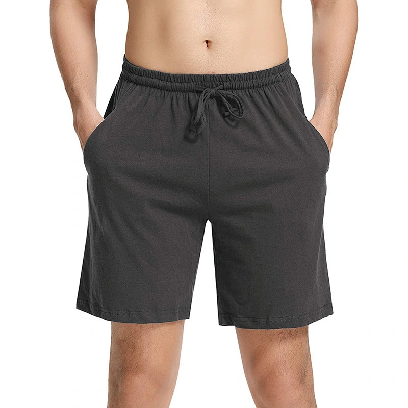 Custom Wholesale  high quality Solid pockets mens sleep shorts pyjamas shorts 100% cotton casual pants