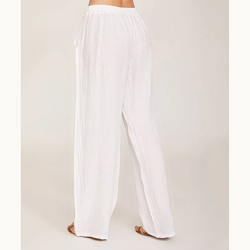 2021 Wish Amazon  women's solid color loose cotton linen casual pants Lounge Legging household pants