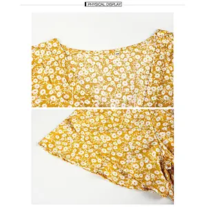 2021 New Arrival Ditsy Floral V-Neck Babydoll Dress  Ladies Dresses Elegant
