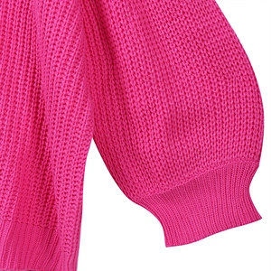 Amazon Top Women's lantern sleeves Off Shoulder Knit Jumper Pullover Tops V-neck Loose backless Sweater