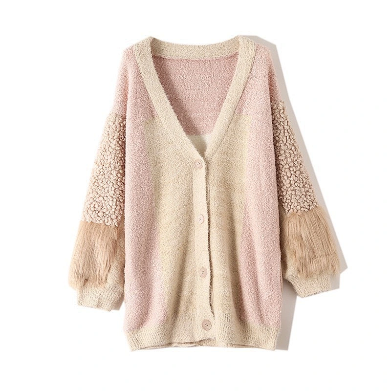 2021 New Design OEM/ODM Women's Loose Knit Jumper Sweater Tops, Button Down Front Open Knitted Cardigan Sweater
