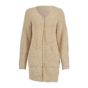 Ebay Hot sale Spring Autumn Ladies Sweater 7 Plain Color Fancy Knit Long Cardigan for Women