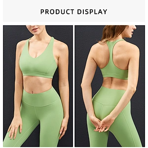 Lily Fashion Women Sexy Sports Bra High Impact LongLine Crop Tank Top Padded Workout Running Yoga Bra