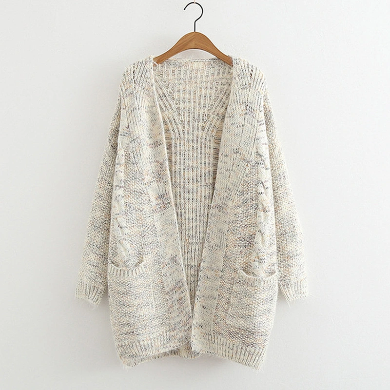 2019 Autumn Wholesale Knitted Coat Casual Women's Pink Sweater Cardigan Long
