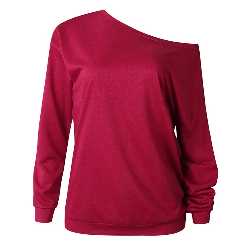 Wholesale Ladies Round Neck Loose off Shoulder Blouse Tunic Tops