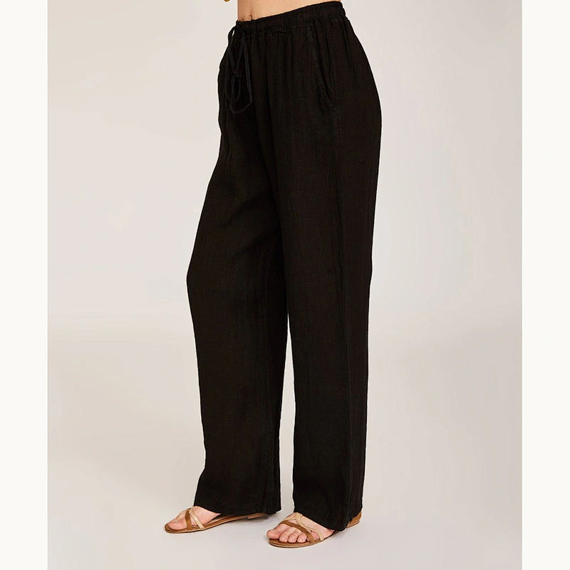 2021 Wish Amazon  women's solid color loose cotton linen casual pants Lounge Legging household pants