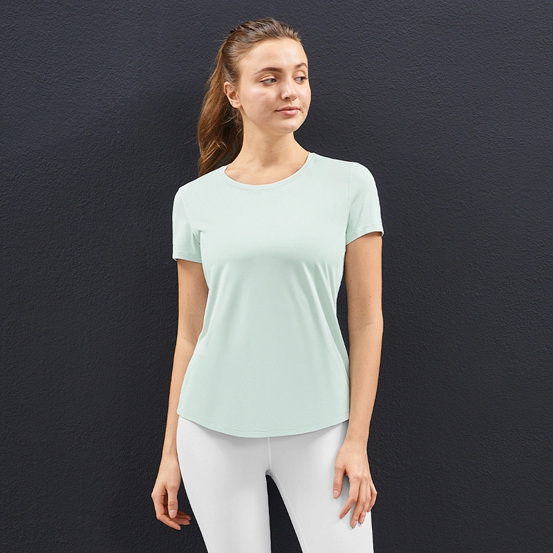 Lily Fashion 2021 Women Workout Custom Logo Plain Jogger T Shirt Sport T Shirt Hight Quality Lady Yoga T Shirt Tops