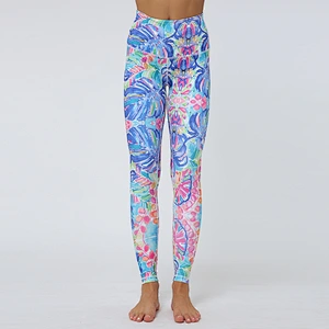Manufacturers Breathable quick-drying botanical sports pants fitness high waist tight stretch yoga leggings for women