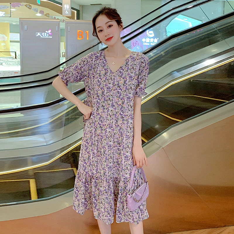2021 New Arrival Ditsy Floral  V Neck Dress  Ladies Dresses Elegant