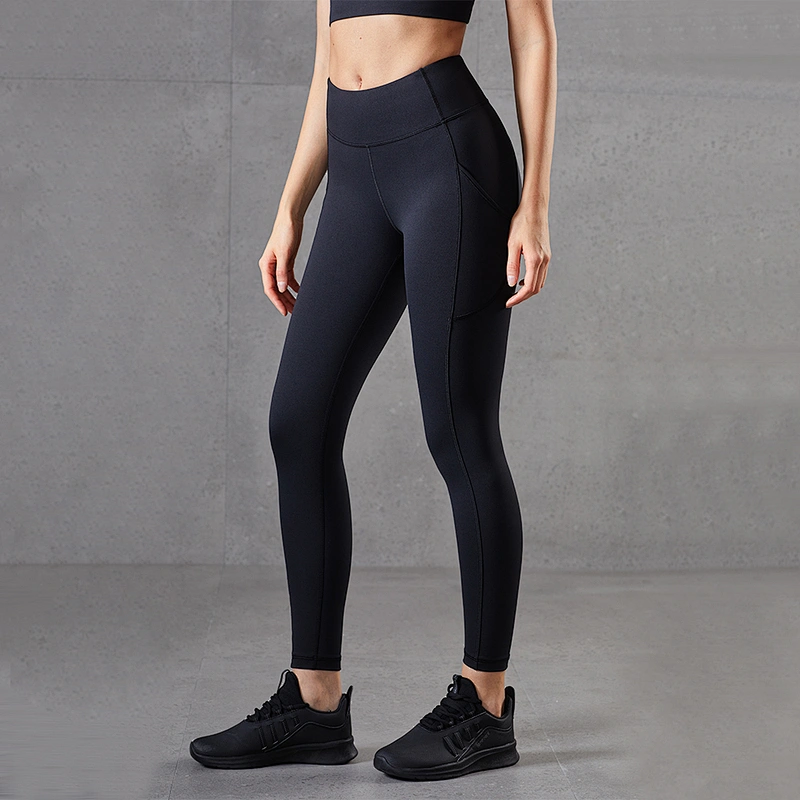 Lily Fashion New Arrival  Women Workout Track Yoga Pants High Waist Sport Leggings Pocket Tummy Control Jogger Pants