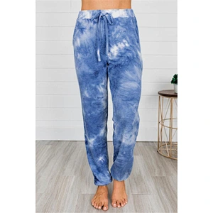 Factory wholesale casual logo women loose tie dye pants cotton Lounge Pants Plus Size Joggers Trousers