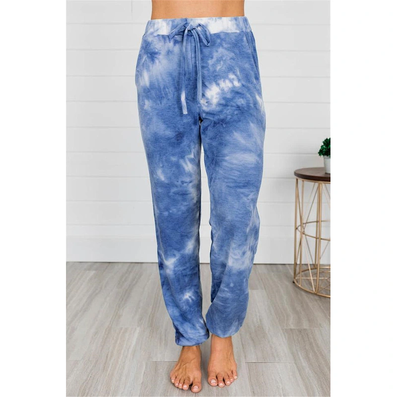 Factory wholesale casual logo women loose tie dye pants cotton Lounge Pants Plus Size Joggers Trousers