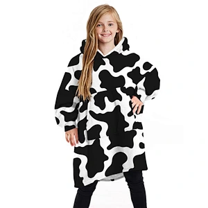 Kids Oversized Sherpa Wearable Blanket, Fuzzy Sherpa Fleece Hooded blanket Sweatshirt with Pocket