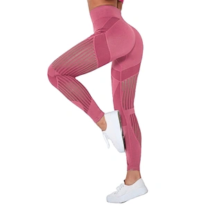 Women's Sexy Stripe Tummy Control Workout Gum Fitness Pants High Waist Seamless Yoga Leggings