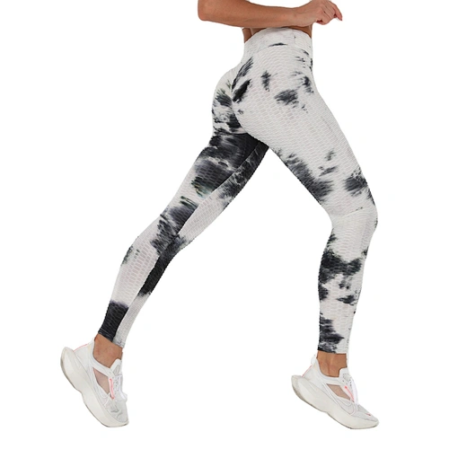 Womens High Waisted Workout Leggings Soft Opaque Slim Tummy Control Printed Tie dye Pants for Sports Yoga