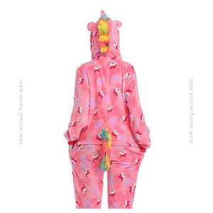 Womens Plush Fabric Onesie Pajamas Unicorn Animal Sherpa Fleece One Piece Jumpsuit Cosplay Party Costume
