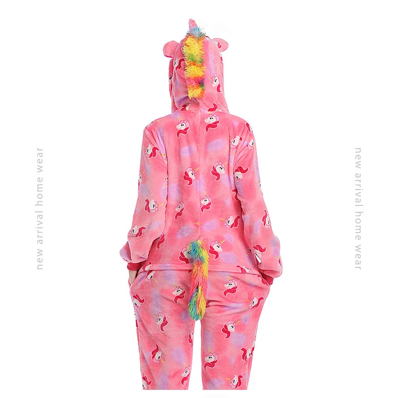 Womens Plush Fabric Onesie Pajamas Unicorn Animal Sherpa Fleece One Piece Jumpsuit Cosplay Party Costume