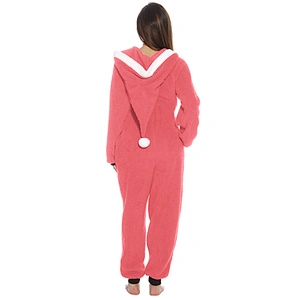 Womens Sherpa Onesie  Pajamas, Christmas one piece Sleepwear Playsuit Jumpsuit