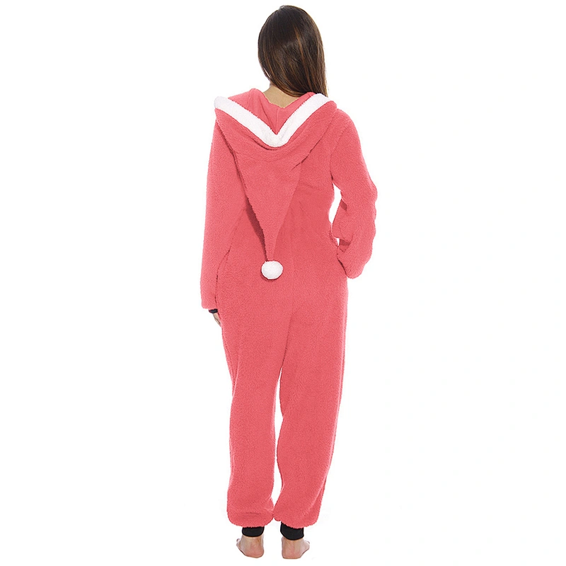 Womens Sherpa Onesie  Pajamas, Christmas one piece Sleepwear Playsuit Jumpsuit