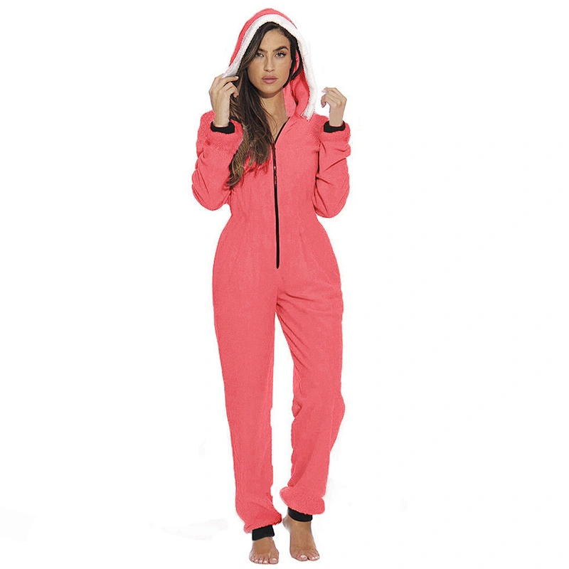 Womens Sherpa Onesie  Pajamas, Christmas one piece Sleepwear Playsuit Jumpsuit