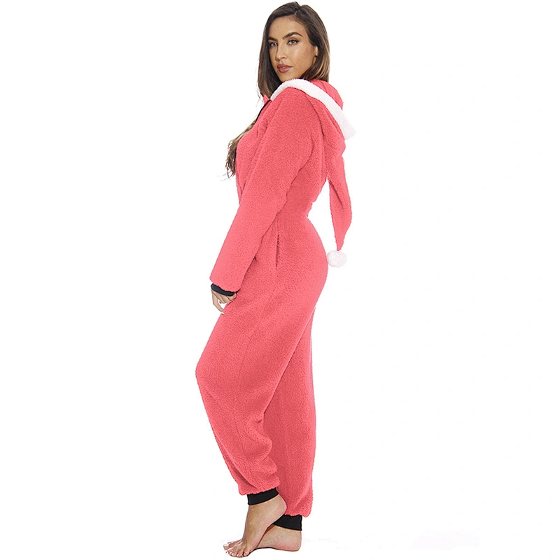 Womens Sherpa Onesie  Pajamas, Christmas one piece Sleepwear Playsuit Jumpsuit