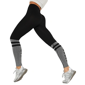 Women's Tummy Control Butt Lift Yoga Fitness Workout Sports Pants High Waist Stripe Yoga Pants Leggings Bottoms