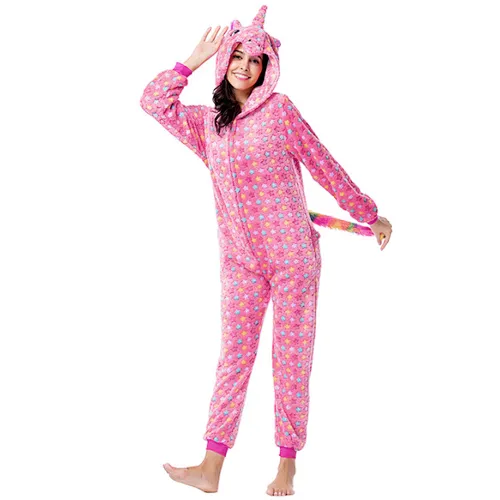 Unisex Womens Onesie Pajamas Unicorn Animal Sherpa Fleece One Piece Jumpsuit Cosplay Party Costume