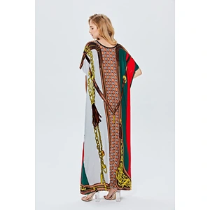 2021 Women's Muslim Dress Swimwear Turkish Kaftans Swimsuit Cover up Caftan Beach Long Dress