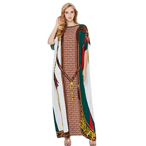 2021 Women's Muslim Dress Swimwear Turkish Kaftans Swimsuit Cover up Caftan Beach Long Dress
