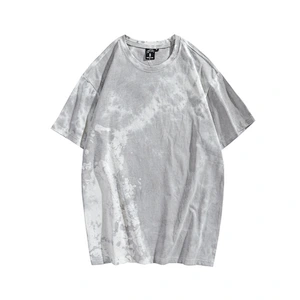 Custom Design Unisex Crew neck T Shirts Tie Dye Basic Casual Loose Couple t shirts Tops