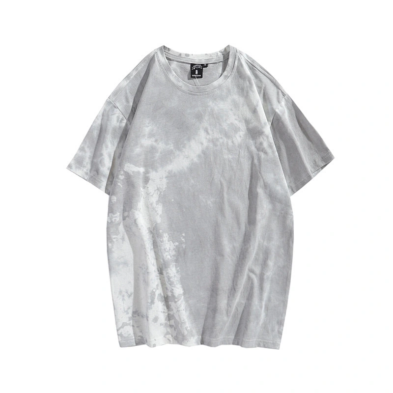 Custom Design Unisex Crew neck T Shirts Tie Dye Basic Casual Loose Couple t shirts Tops