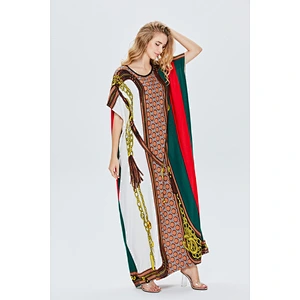 2021 Women's Muslim Dress Swimwear Turkish Kaftans Swimsuit Cover up Caftan Beach Long Dress