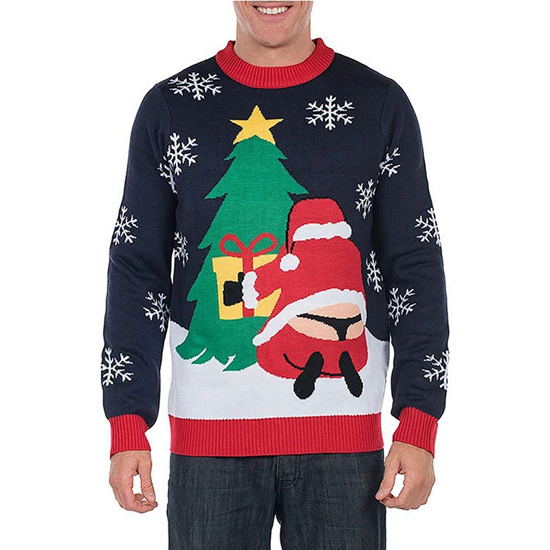 Amazon Top Unisex Long Sleeve Christmas Sweater Tops Funny Santa Ugly Christmas Sweater