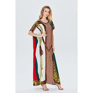2021 Women's Muslim Dress Swimwear Turkish Kaftans Swimsuit Cover up Caftan Beach Long Dress